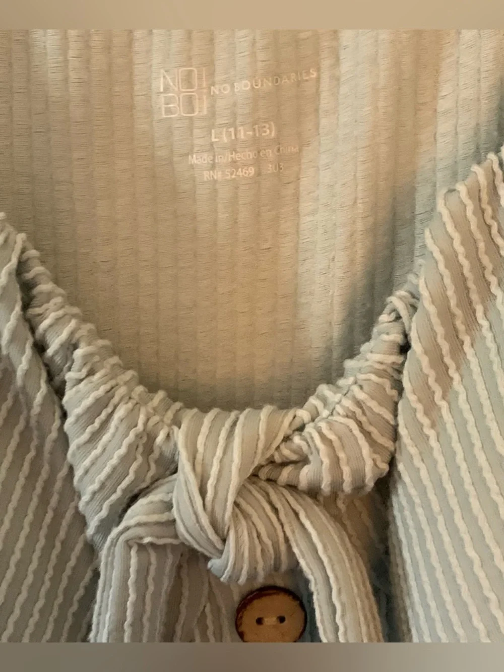 NWT No Boundaries Sage Green Button-Front Midi Dress with Neck Tie - Picture 3 of 6